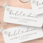 Simple Minimalist Elegant Chic Heart Bridal Shower Key Ring<br><div class="desc">This simple and modern design is composed of sans serif and playful cursive typography with doodle hearts. Perfect for wedding bridal shower party favours.</div>