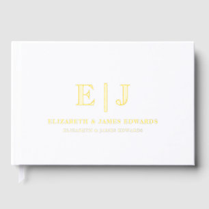 Simple Minimalist Elegant Couple Initials Wedding  Guest Book