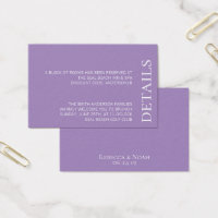 Simple Minimalist Elegant Lavender Text Wedding