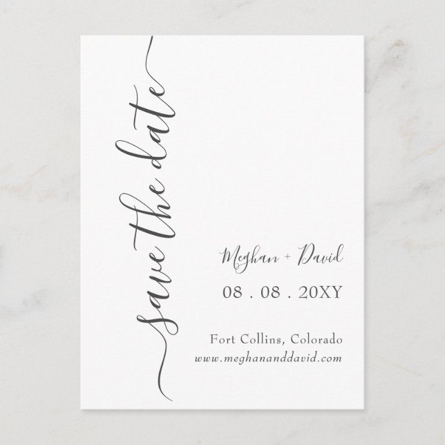 Simple Minimalist Elegant Modern Save The Date  Announcement Postcard (Front)