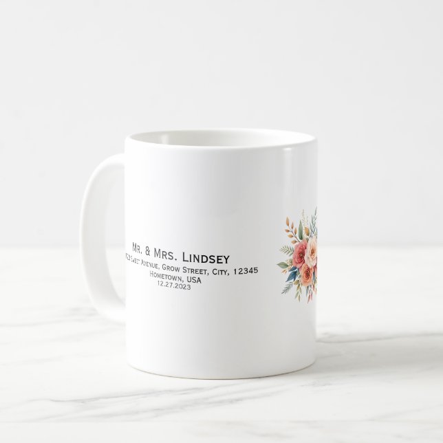 Simple Minimalist Elegant Modern Terracotta Mug (Front Left)