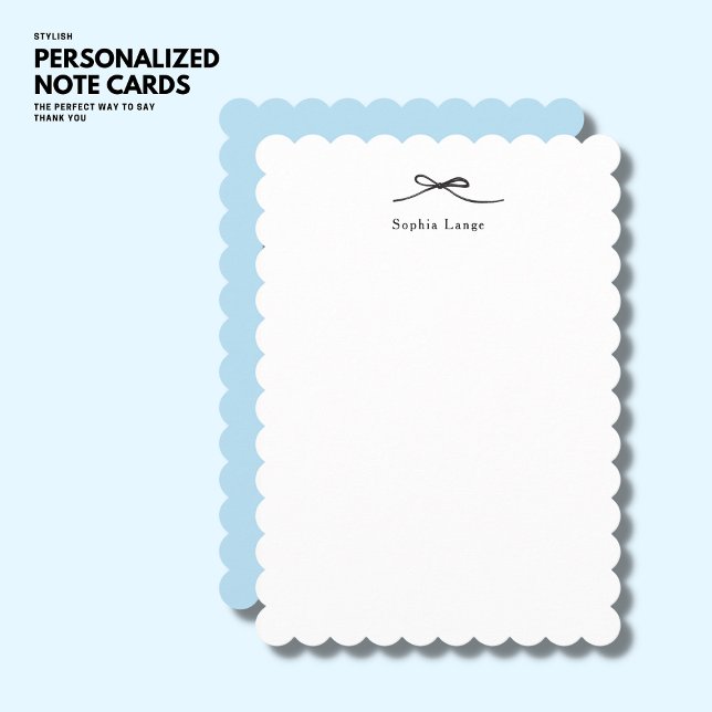 Simple Minimalist Elegant Pale Blue Scalloped Edge Card (Creator Uploaded)