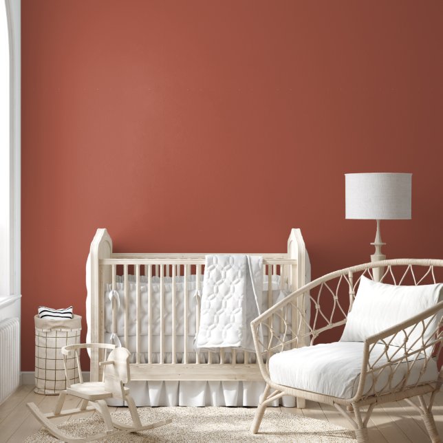 Simple Minimalist Elegant Plain Burnt Sienna Chic Wallpaper (Kids)