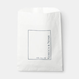 Simple Minimalist Elegant Understated Text Wedding Favour Bags