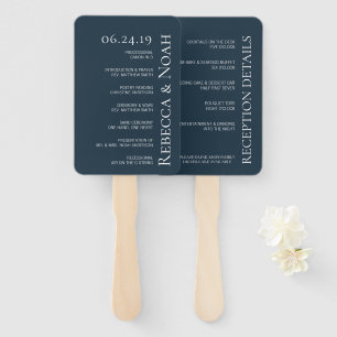 Simple Minimalist Elegant Understated Text Wedding Hand Fan