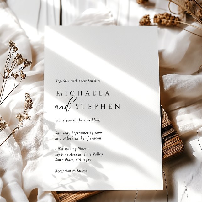 Simple Minimalist Elegant Wedding Invitation (Creator Uploaded)