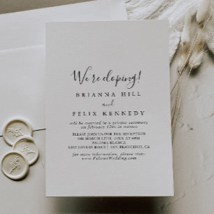 Simple Minimalist Elopement Reception Invitation