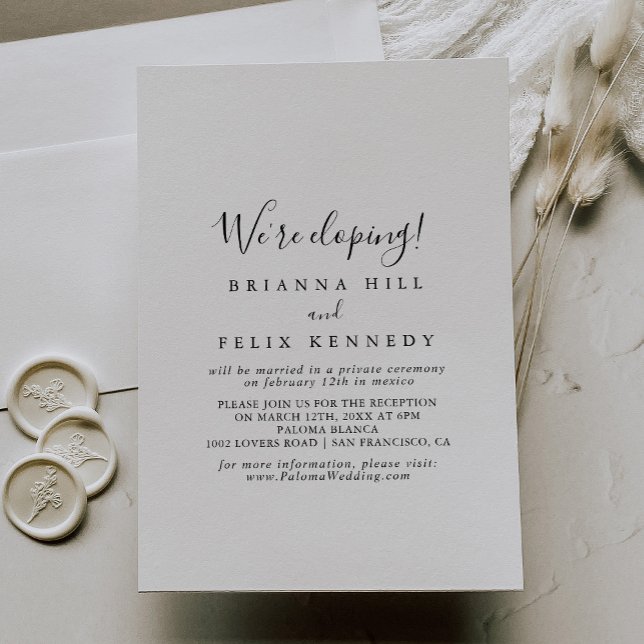 Simple Minimalist Elopement Reception Invitation (Creator Uploaded)