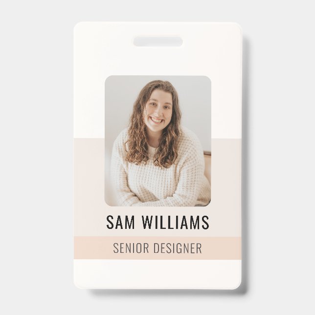 Simple Minimalist Employee Staff ID Badge (Front)