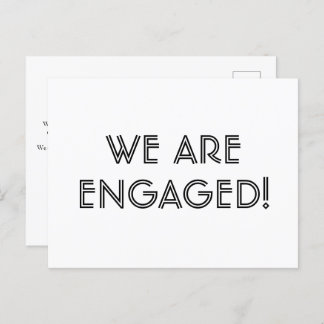 Simple Minimalist Engagement Announcement Postcard
