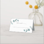 Simple Minimalist Eucalyptus Wedding Table Number Place Card<br><div class="desc">Simple Minimalist Eucalyptus Frame Script Wedding Dinner Table Number Place Cards. Perfect for your spring or summer garden or outdoor themed wedding theme. In a soft subtle muted colour palette of teal aqua greens, pastel mint, dusty blue greys, and simple classic white. The elegant script calligraphy font is a featured...</div>