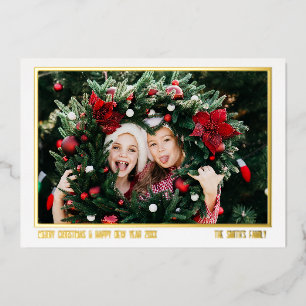 Simple Minimalist Family Photo Christmas Gold