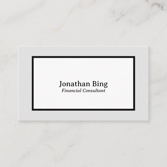 Simple Minimalist Financial Planner Business  Card (Front)