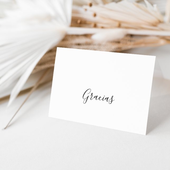 Simple Minimalist Folded Wedding Gracias Card (Creator Uploaded)