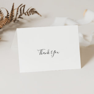 Simple Minimalist Folded Wedding Thank You Card