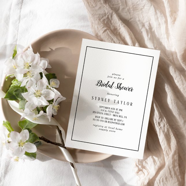 Simple Minimalist Frame Bridal Shower Invitation (Creator Uploaded)