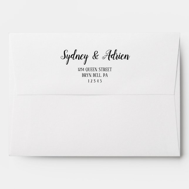Simple Minimalist Frame Wedding Invitation  Envelope (Back (Top Flap))
