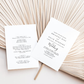 Simple Minimalist Front & Back Wedding Invitation