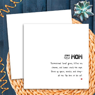 Simple Minimalist Funny Cat Mom Card
