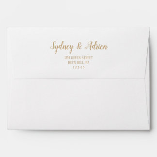 Simple Minimalist|Gold Frame Wedding Invitation Envelope