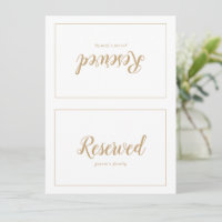 Simple Minimalist|Gold Frame Wedding Reserved Sign