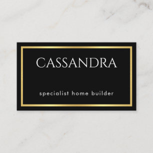 Simple Minimalist Gold Frame Your Name Business Card