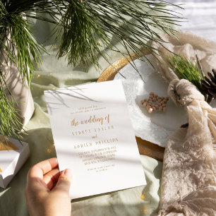 Simple Minimalist Gold The Wedding Of Invitation
