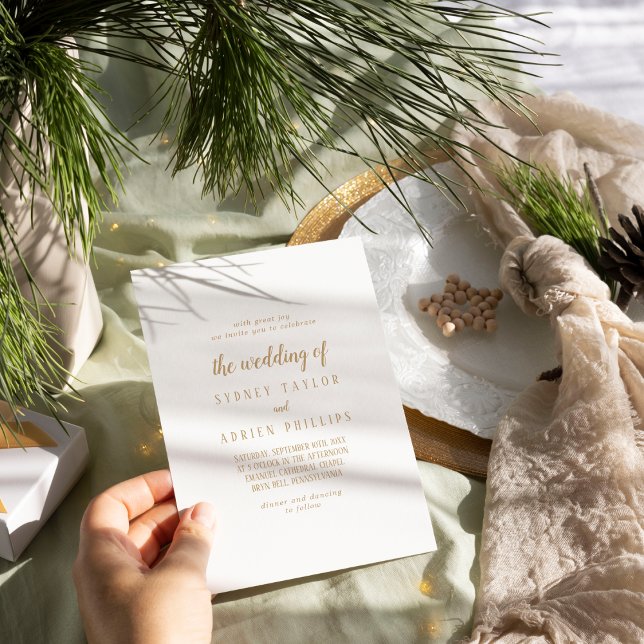 Simple Minimalist|Gold The Wedding Of Invitation (Creator Uploaded)