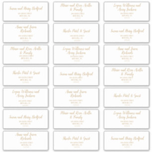 Simple Minimalist Gold Wedding Address Labels