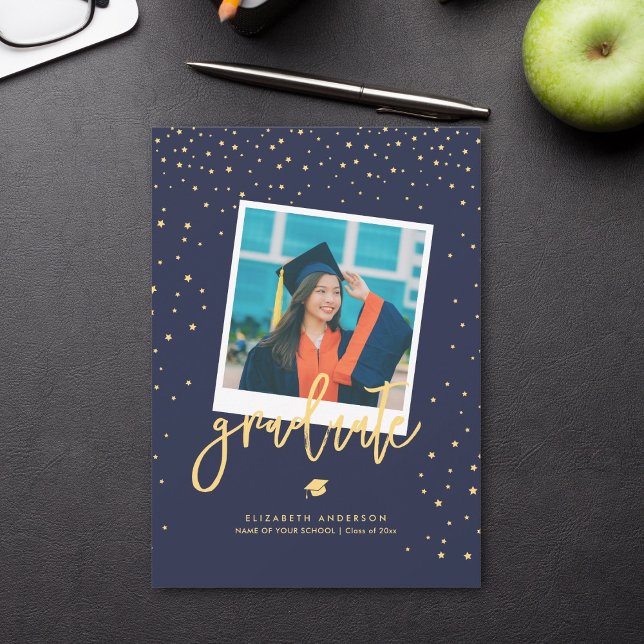 Simple Minimalist Graduate Photo Graduation Announcement (Creator Uploaded)
