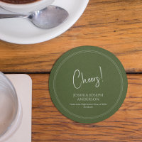 Simple Minimalist Graduation Party Olive Green