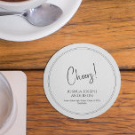 Simple Minimalist Graduation Party Round Paper Coaster<br><div class="desc">Simple modern minimalist graduation party coasters. Clean,  simple,  sophisticated design featuring minimalist modern typography. Fully customisable. Makes an elegantly understated addition to your celebration activities.</div>