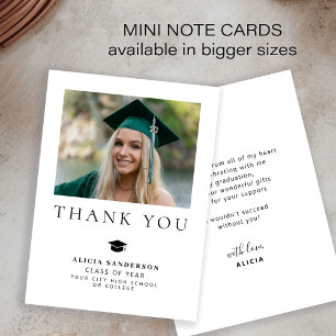 Simple minimalist graduation photo thank you card