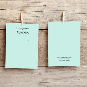Simple Minimalist Green Earring Display Business Card