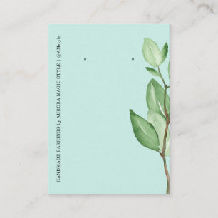 Simple Minimalist Green Earring Display Business Card