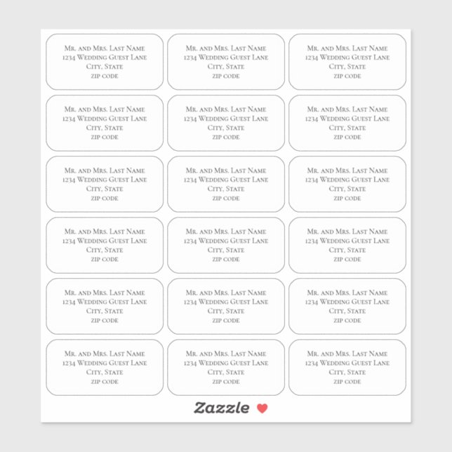 Simple Minimalist Guest Mailing List Name Address  (Sheet)