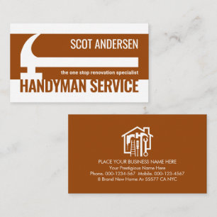 Simple Minimalist Hammer Home Repair Business Card