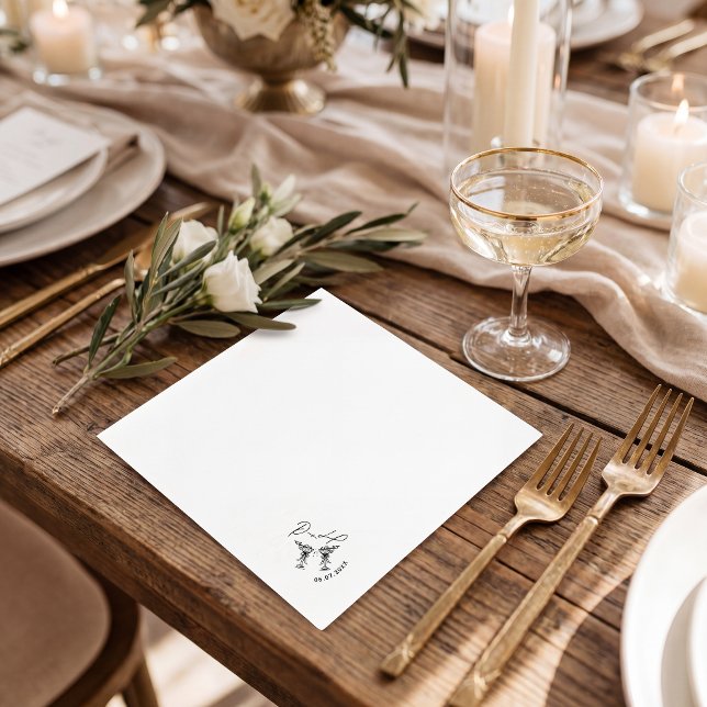 Simple minimalist hand drawn chic coctail napkin (Creator Uploaded)