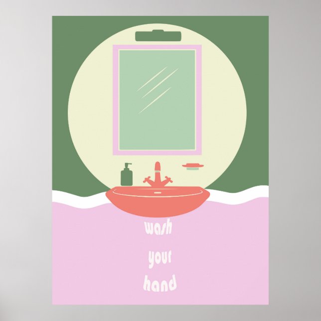 Simple Minimalist Hand Washing Hygiene Reminder  Poster (Front)