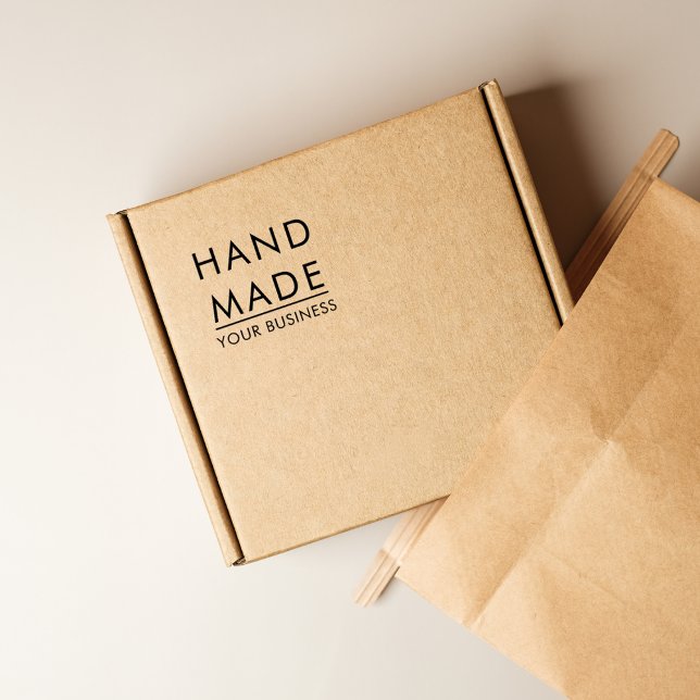 Simple Minimalist Handmade Custom Business Name Rubber Stamp (Creator Uploaded)
