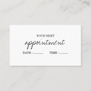 Simple Minimalist Handwritten Business Appointment Card