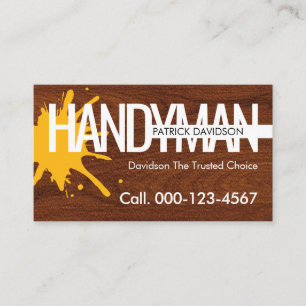 Simple Minimalist Handyman Name Tab Business Card