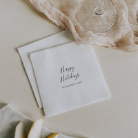 Simple Minimalist Happy Holidays Napkins