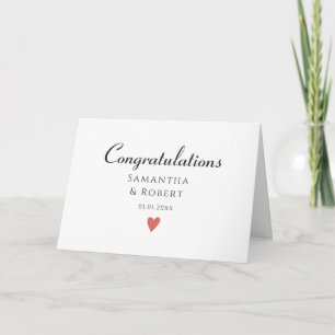Simple Minimalist  Heart Congratulation,  Card