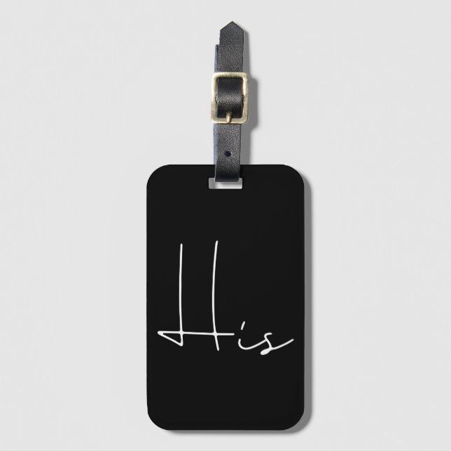 Simple minimalist His Luggage Tag (Front Vertical)