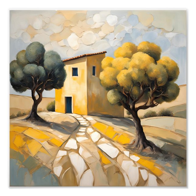 Simple minimalist home painted yellow photo print (Front)