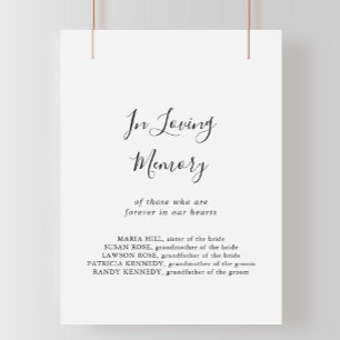 Simple Minimalist In Loving Memory Sign