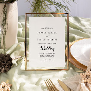 Simple Minimalist Informal Wedding Invitation