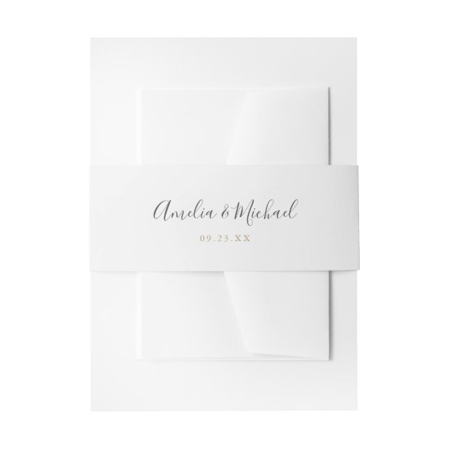 Simple Minimalist Invitation Belly Band (Front Example)