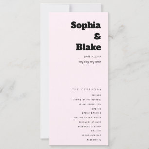 Simple Minimalist Lavender Blush Wedding Program